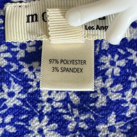 Monteau Los Angeles Blue Floral Surplice Peplum Top – Size L - Picture 6 of 8